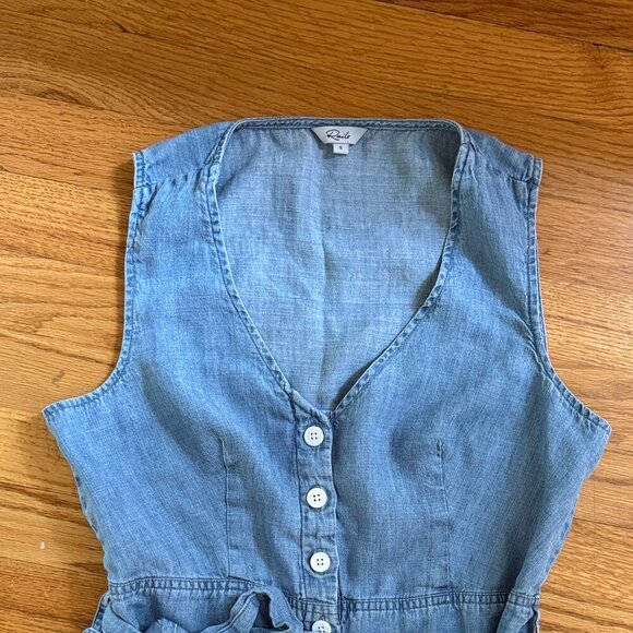 Rails Scarlett Chambray Romper Button Front Women's S - Picture 2 of 5